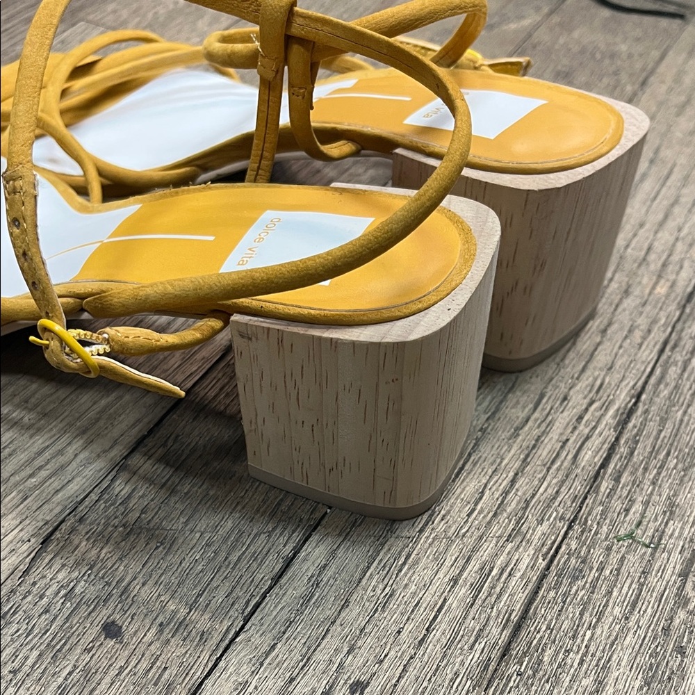 Dolce Vita Yellow Strappy Sandals - Picture 2 of 3